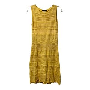 Lauren Ralph Lauren Sleeveless Crocheted Lined Dress Sz Small Yellow Tank Top